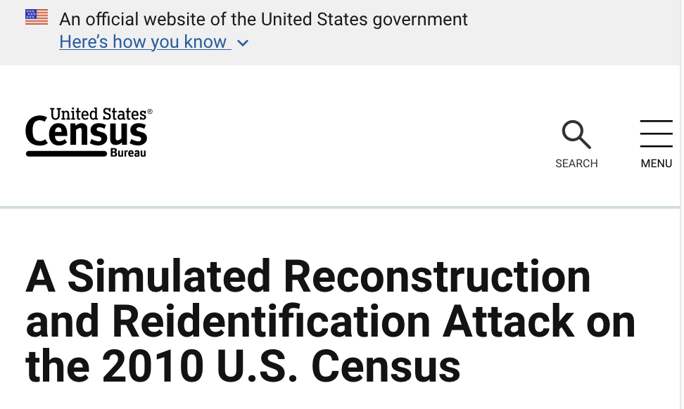 A screenshot of a U.S. Census Bureau working paper.